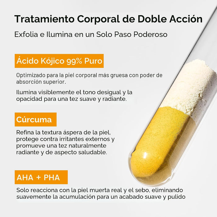 Dr.Melaxin Peel Shot Exfoliante corporal de cúrcuma de ácido kójico, 6.76 onzas líquidas