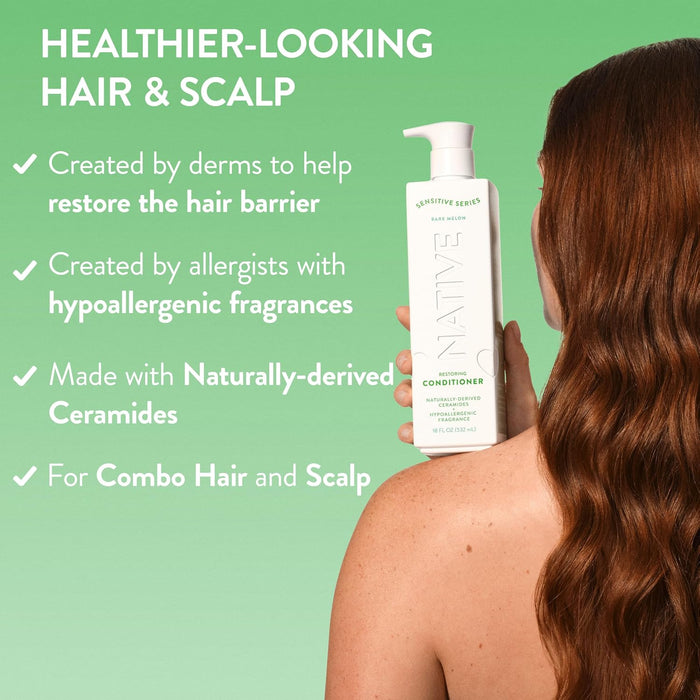 Native Acondicionador restaurador para cabello y cuero cabelludo combinado, melón desnudo 18OZ
