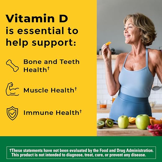 Vitamina D3 Nature Made 1000 UI (25 mcg), 300 cápsulas blandas de vitamina D