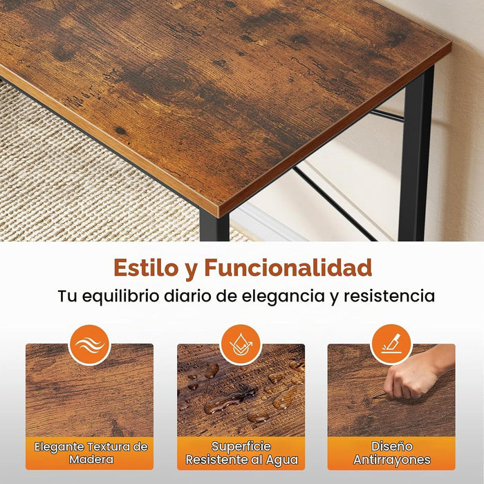 Escritorio de trabajo y estudio para juegos para oficina en casa, marco de metal resistente de 44 pulgadas