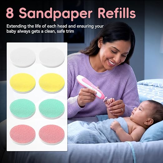 Quinlions life Cortauñas eléctrico para bebé - 6 en 1 Lima de uñas para bebé