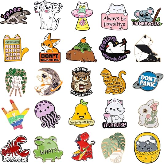 SINCCO 20 piezas de bonitos pines de mochila esmaltados a granel