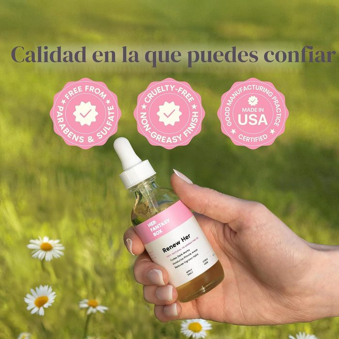 Her Fantasy Box, Aceite de Yoni Rejuvenecedor Natural para Manchas Oscuras