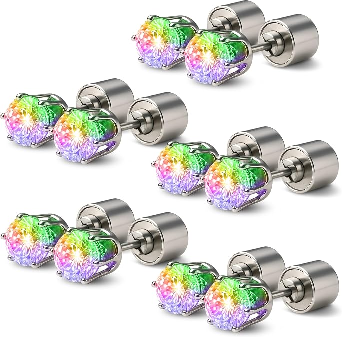 3 pares de pendientes LED con cambio de color y luces brillantes