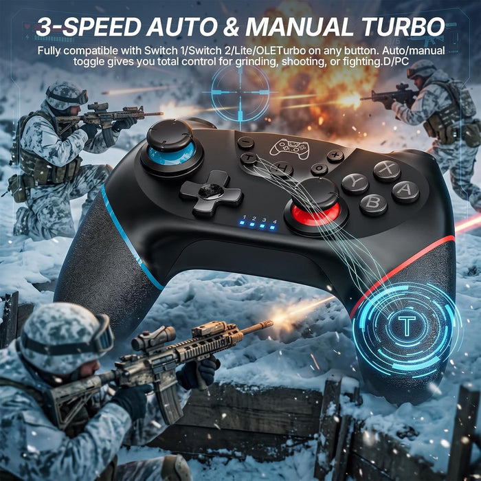 Mando inalámbrico mejorado Diswoe para Switch/Lite/OLED/Switch 2 Pro Controller