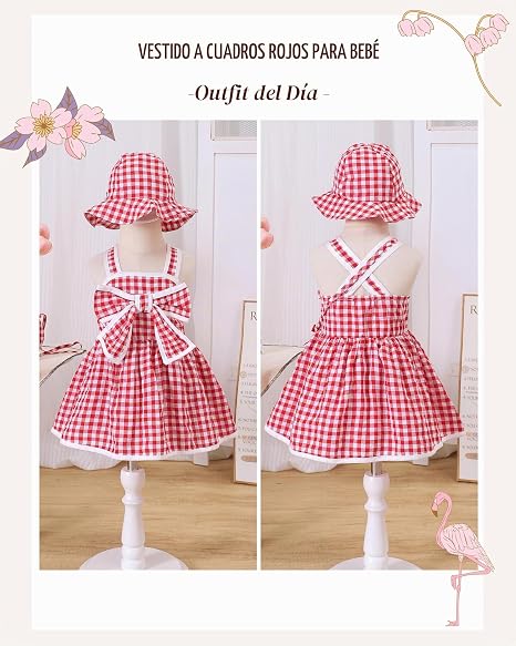 Renotemy Vestido de verano para niña casual, acampanado de 3 piezas