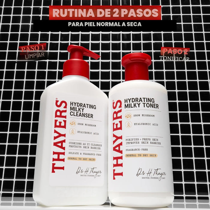THAYERS Limpiador Facial Hidratante Lechoso con Hongo de Nieve Tremella y Ácido Hialurónico, 237ml