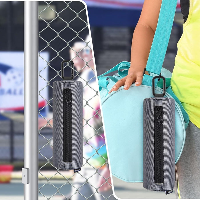 Soporte para pelotas de pickleball, bolsa de almacenamiento portátil con gancho