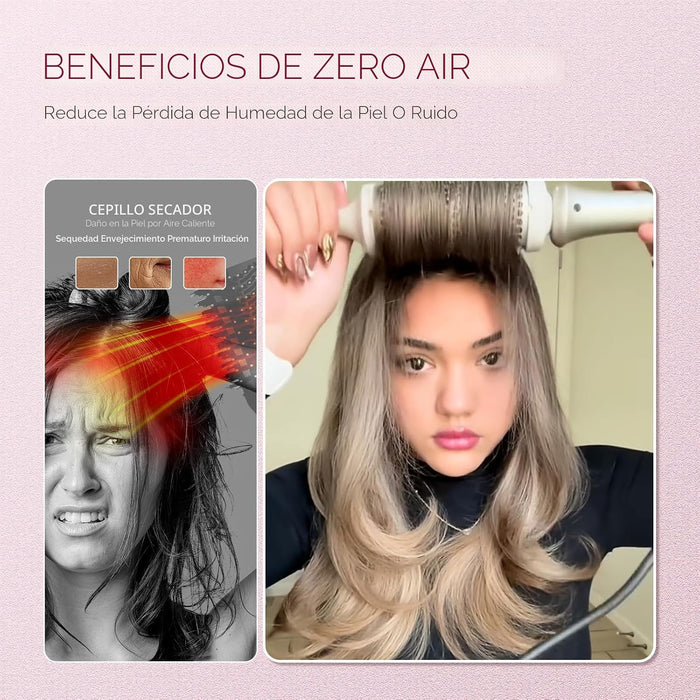 TYMO Cepillo Térmico Alisador y Rizador de Cabello 2 en 1 de 1.7 Pulgadas Voluminizador
