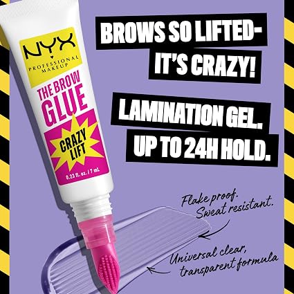 NYX PROFESSIONAL MAKEUP The Brow Glue Crazy Lift, gel laminador para cejas con fijación