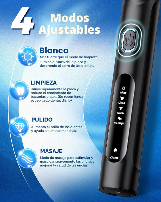 TEETHEORY - Cepillo de dientes eléctrico giratorio para adultos con 8 cabezales