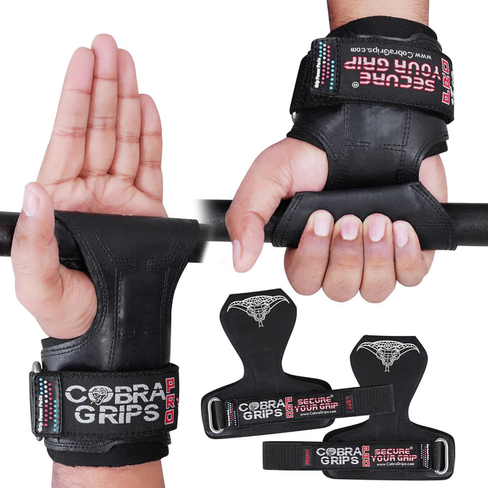 Guantes de levantamiento de pesas Cobra Grips con muñequeras acolchadas de neopreno ajustables