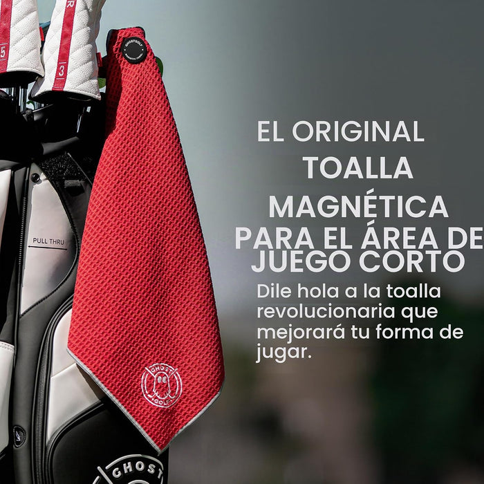 Ghost Golf Toalla magnética, color verde, toalla de golf de microfibra