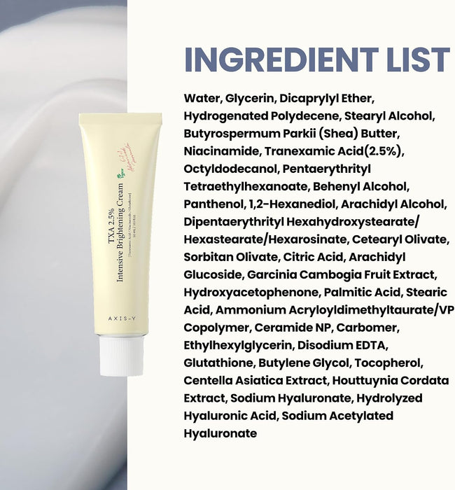 Crema iluminadora AXIS-Y TXA 2.5% - Ácido tranexámico, para corrección de manchas oscuras