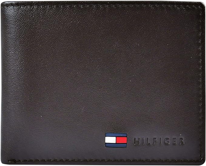 Cartera para hombre Tommy Hilfiger Passcase con ventana para identificación- Marrón británico