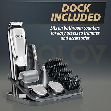 OLOV Recortadora de barba, kit de aseo para hombre de 21 piezas para barba y bigote