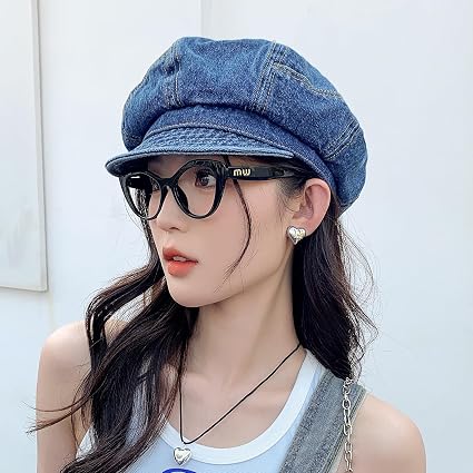 Gorro de boina de mezclilla para mujer