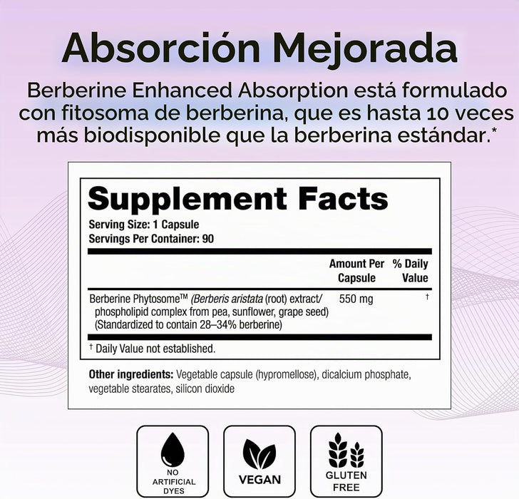 Theralogix, Berberina, Absorción Mejorada, 90 Cápsulas