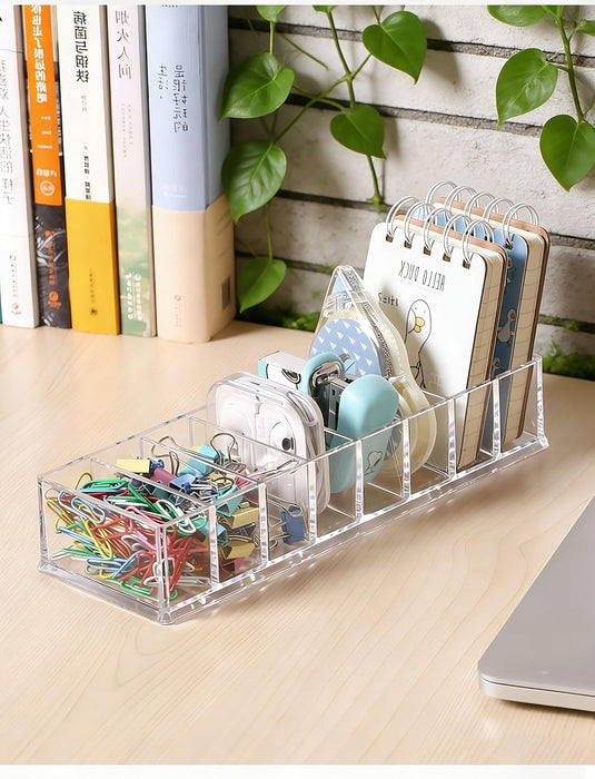 Caja de almacenamiento de cables de 8 compartimentos y 8 bridas de alambre