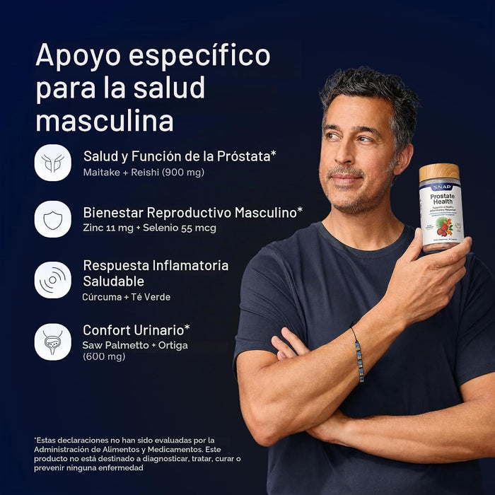 Snap Supplemento para la salud de la próstata en hombres, 90 cápsulas veganas