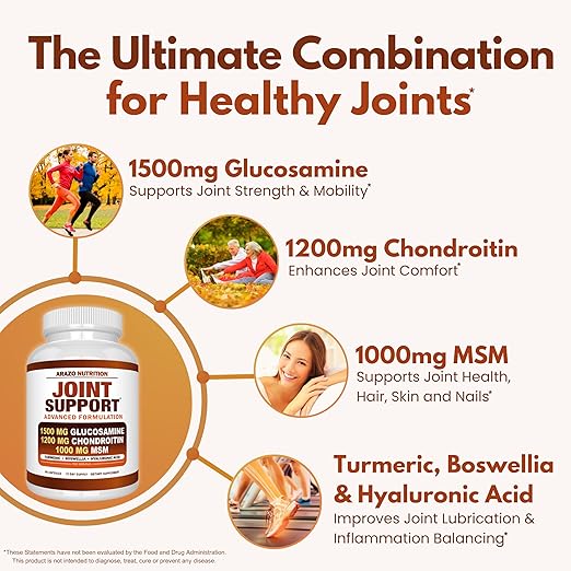 Arazo Nutrition Glucosamina Condroitina Cúrcuma MSM Boswellia