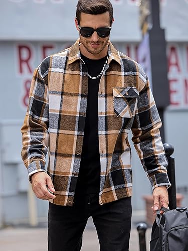 JEMLDL Camisas de franela para hombre, chaquetas informales