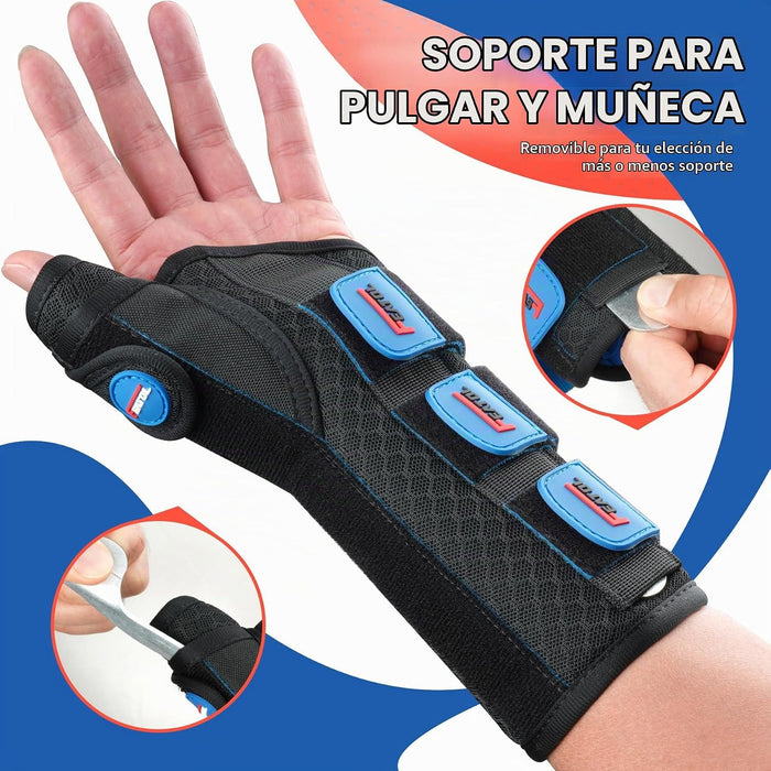 FEATOL Muñequera para túnel carpiano con soporte nocturno, férula en espica para pulgar