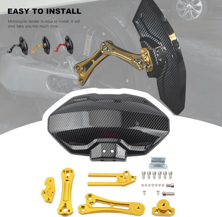 Guardabarros trasero PowerMotor, universal, de fibra de carbono CNC