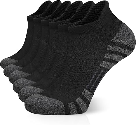 Airacker Calcetines deportivos para correr, acolchados, transpirables, de corte bajo, unisex (6 pares)