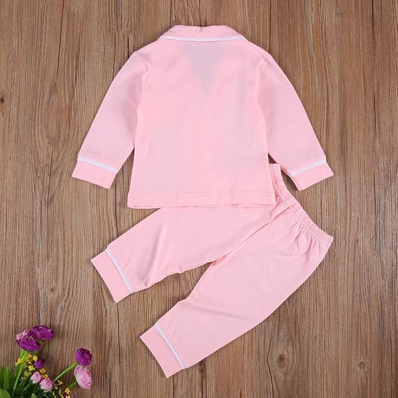 Conjunto de pijama con botones para niñas pequeños