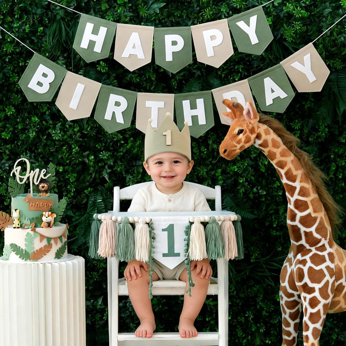 Decoración de fiesta de cumpleaños preencordada para decoración de primer cumpleaños de niños