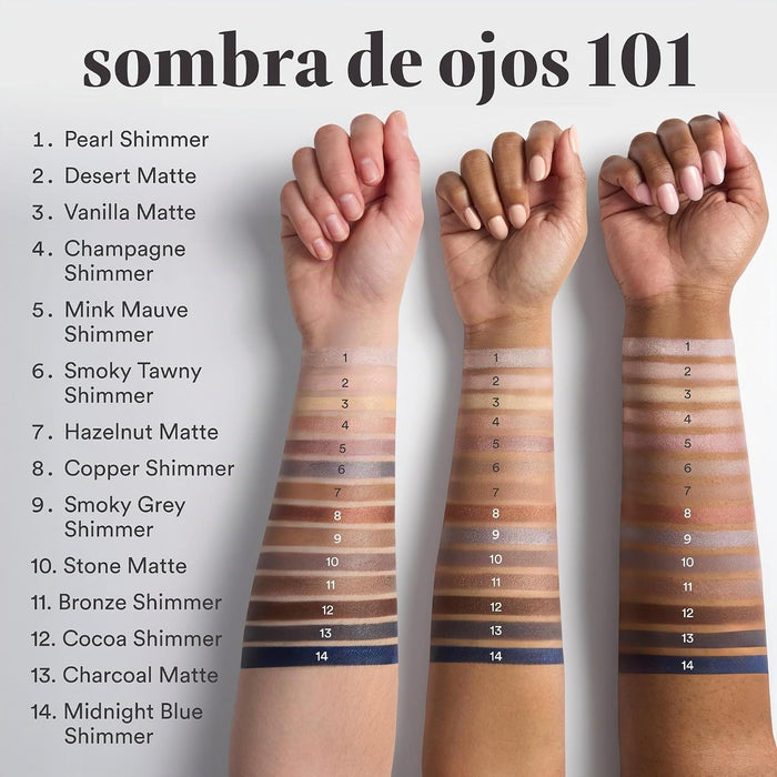 Julep Sombra de ojos 101 de crema a polvo, impermeable, barra de sombra con sutil brillo rojo vino