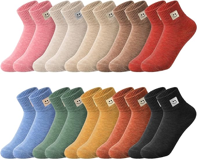 Eurzom 10 pares de calcetines para mujer, elásticos, hasta el tobillo