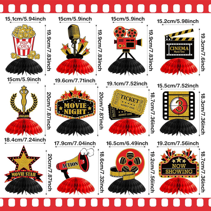 Pajean 12 piezas de decoración de fiesta nocturna de cine