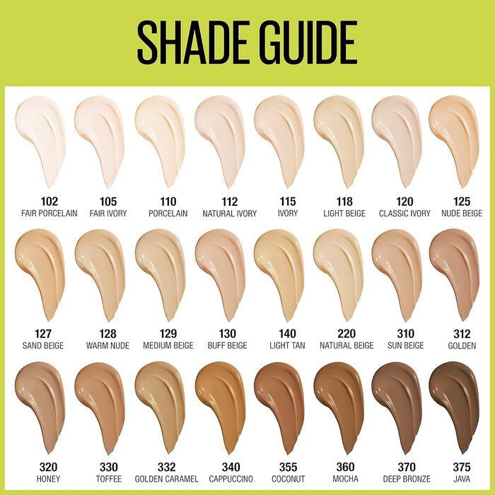 Maybelline Super Stay Base líquida de cobertura completa, hasta 30 horas de uso