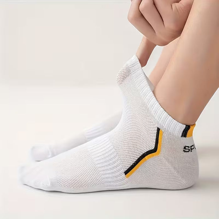 10 Pares de Calcetines Tobilleros de Malla Transpirable para Hombres, Absorbentes de Sudor