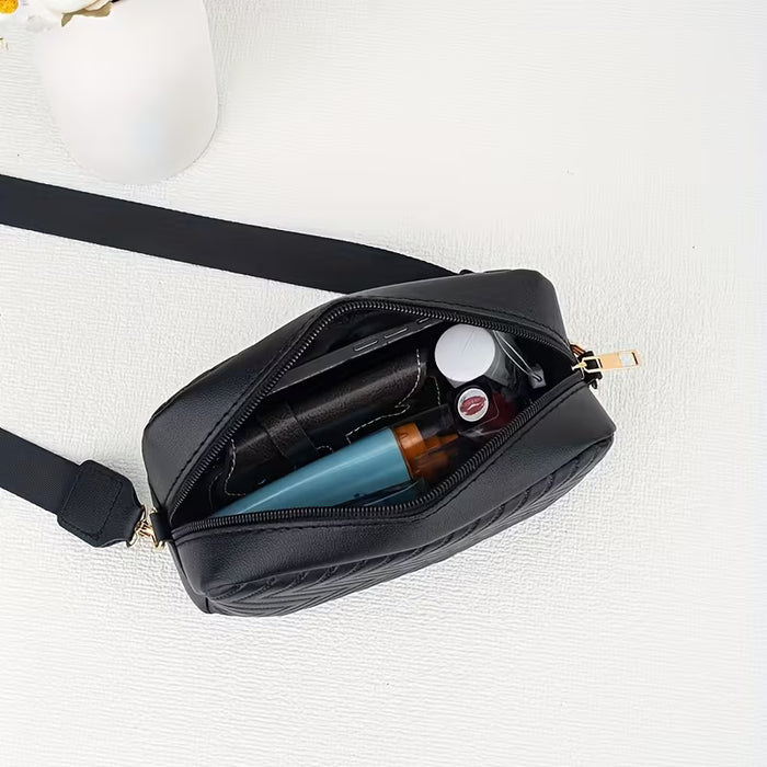 Bolso Bandolera de Hombro Pequeño Cuadrado Simple y Moderno con Relieve