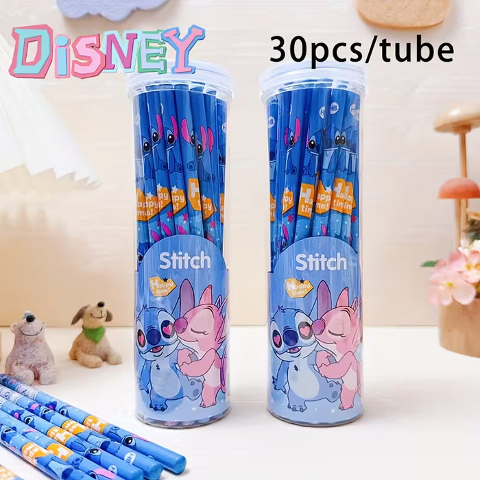SHEIN 30 Lápices de madera temáticos de Stitch para estudiantes de Disney