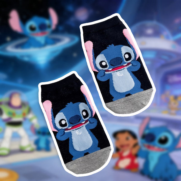 5 pares de calcetines de ganchillo modernos y adorables con el diseño de Stitch de Disney