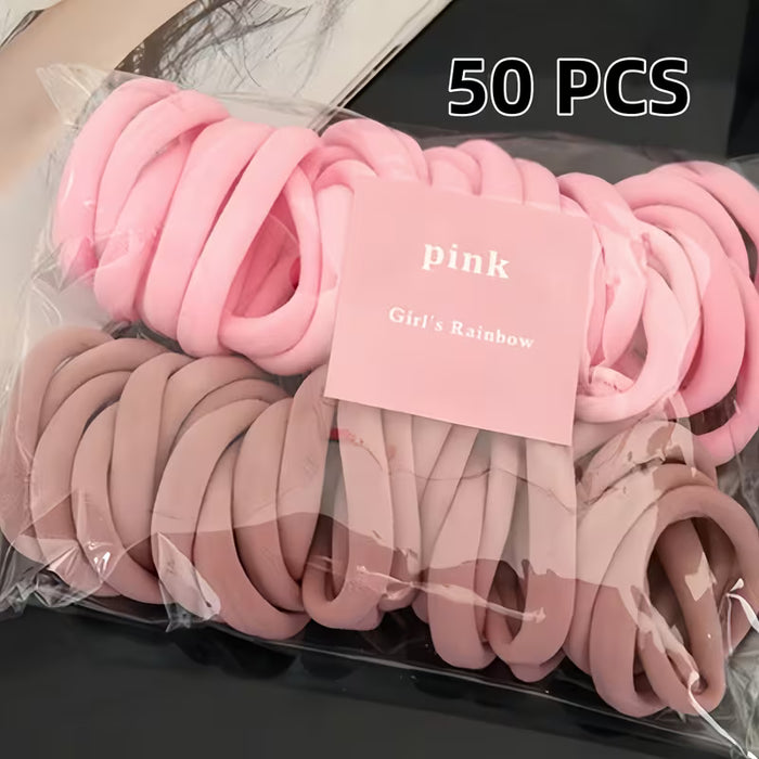 Paquete de 50 Ligas para el Cabello de Mujer - Antideslizantes, Suaves