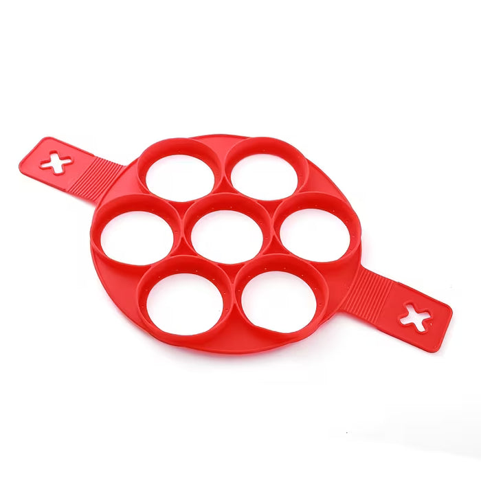 1 Molde de Silicona para Panqueques y Huevos, Sartén Antiadherente de 7 Agujeros