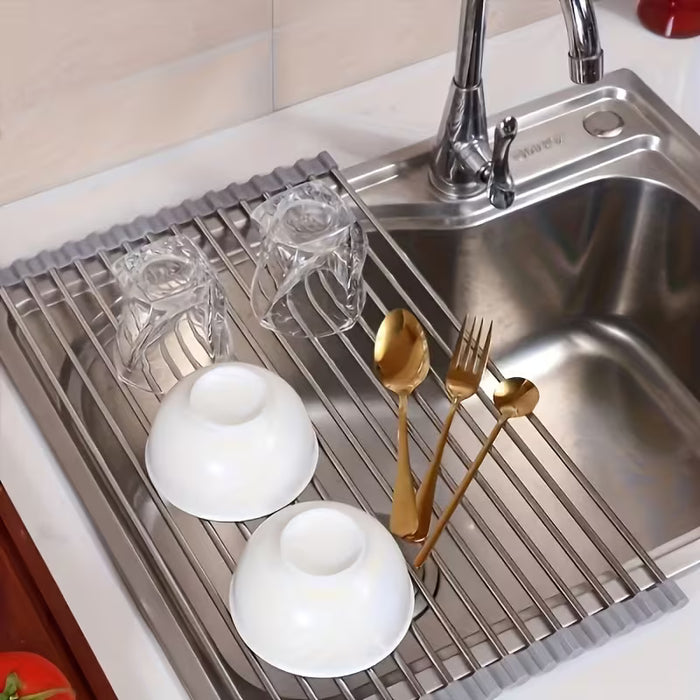 1pc, Estante de Secado de Platos de Acero Inoxidable
