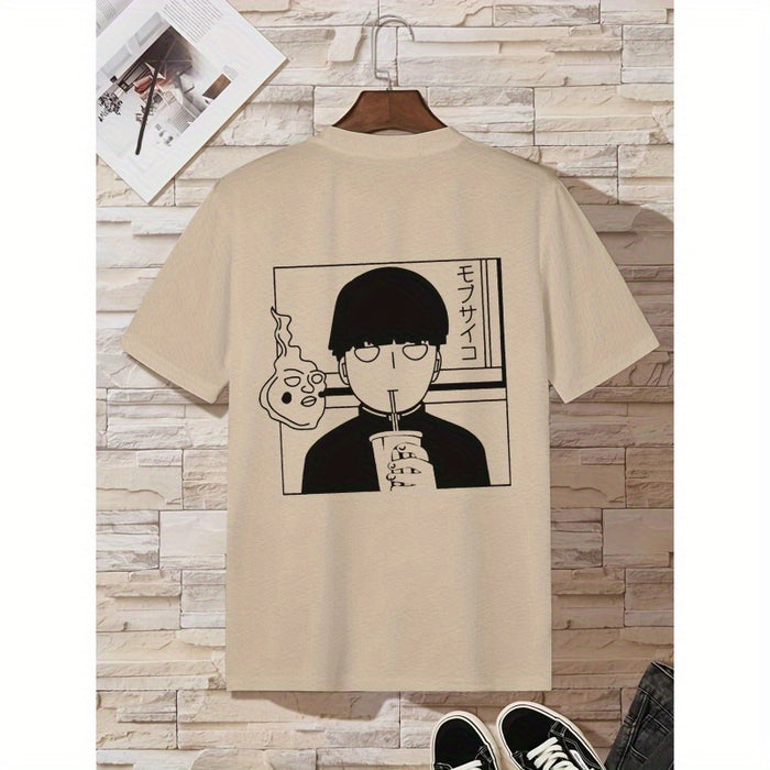 Camiseta casual de manga corta para hombre con estampado gráfico inspirado en anime