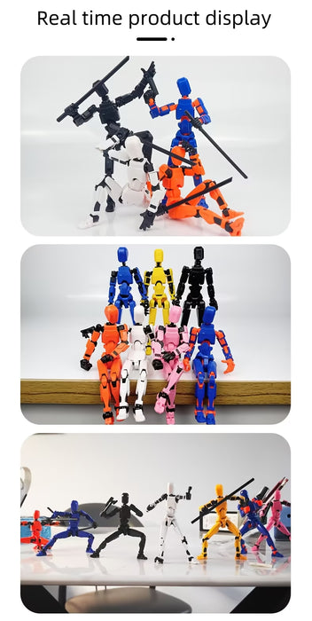 Un robot de marioneta completamente articulado, modelo de bloque de construcción