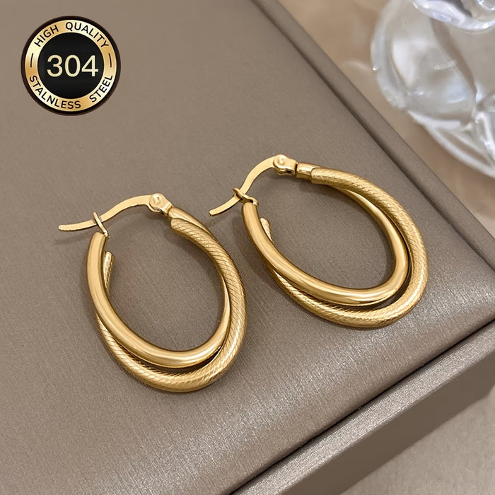 1 Par de Aretes para Mujer en Forma de U Ideales para Uso Diario