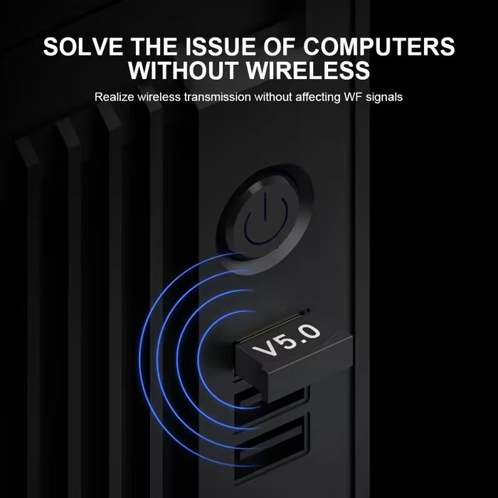 Adaptador Inalámbrico USB 5.0 para Ordenador, Transmisor de Audio para Escritorio y Portátil