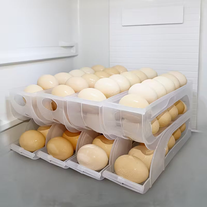 Dispensador de Huevos Deslizante de 3 Niveles para Refrigerador - Portahuevos