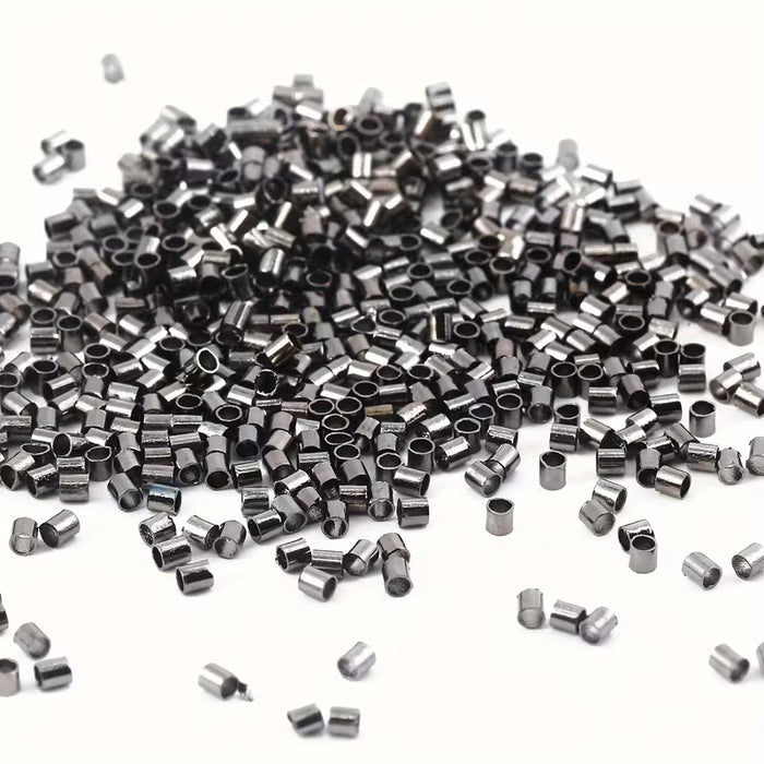 200 Piezas de cuentas tubo doradas, plateadas y cobrizas para hacer joyería