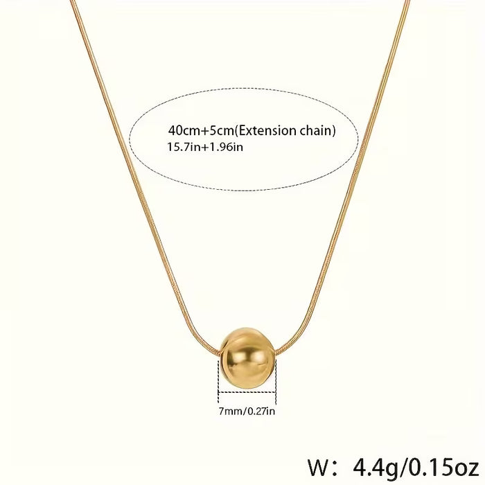 1 Collar minimalista de lujo ligero con pequeña cuenta redonda para mujer
