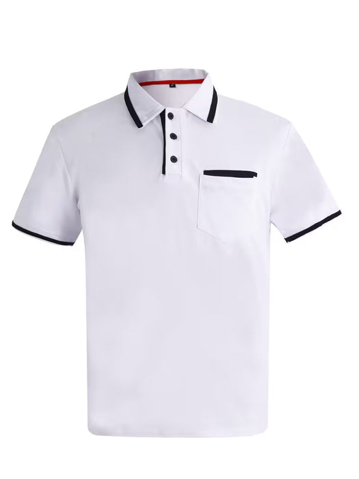 Polo de manga corta con contraste de color sólido